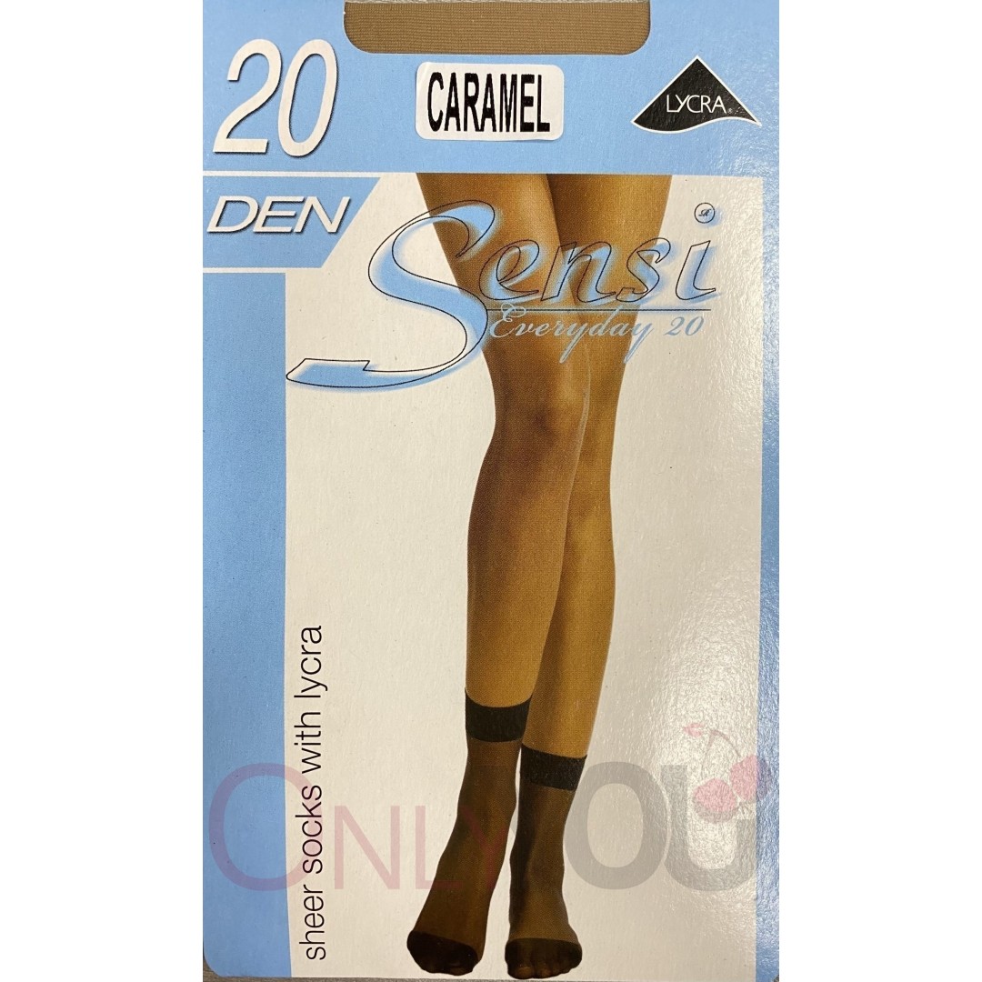 Къси чорапи с ликра 20д Caramel