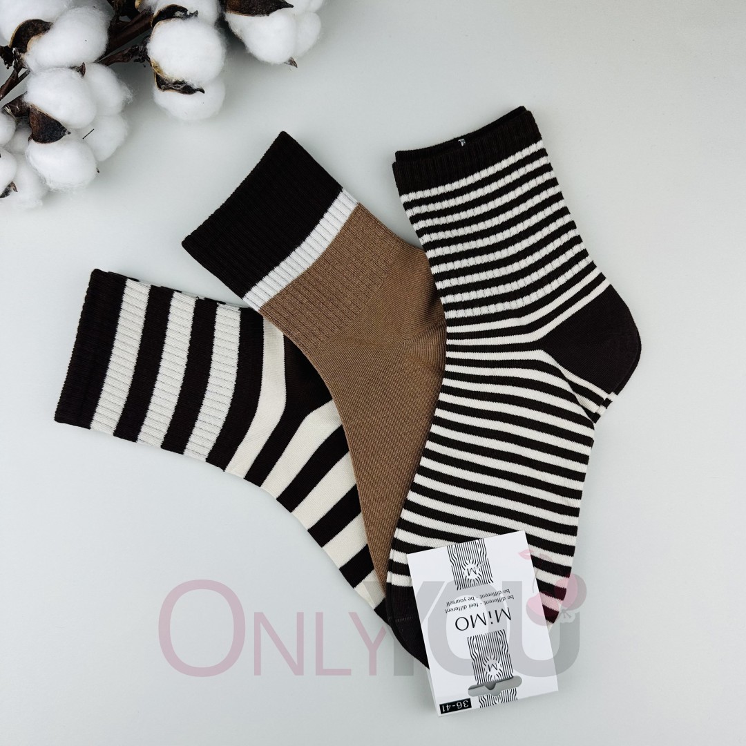 Къси памучни чорапи Mimo 02-3 Stripe Къси памучни чорапи Mimo 02-3 Stripe