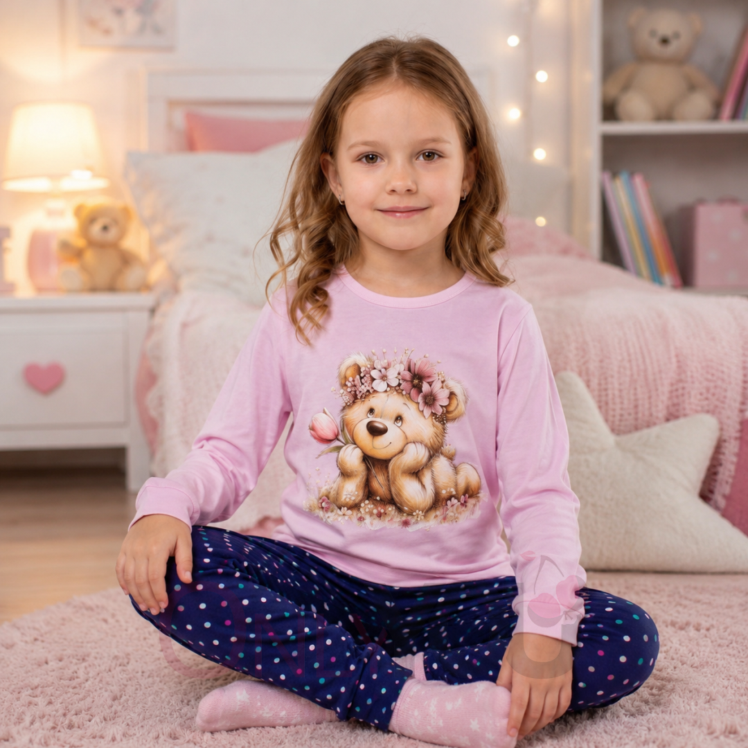 Детска пижама дълъг ръкав Златев 13-17 Lila Bear