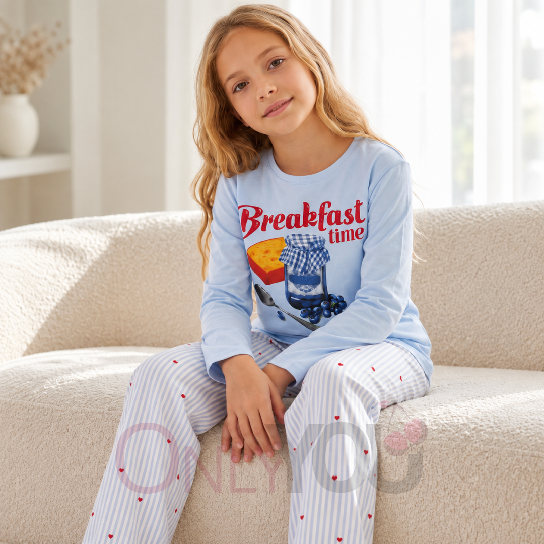 Детска памучна пижама Мама и Аз 41167K Breakfast