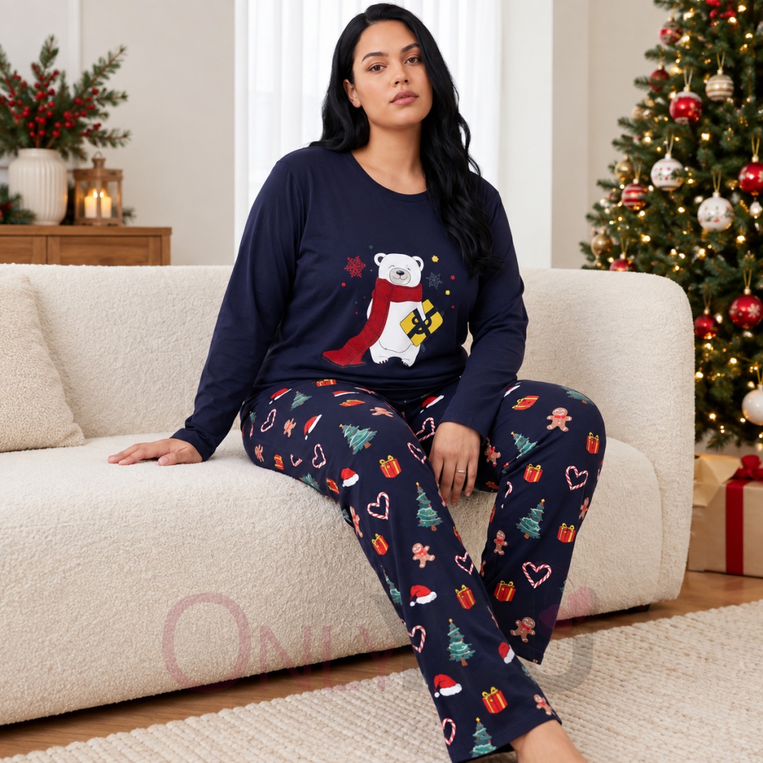 Макси памучна пижама  40927 Christmas Bear