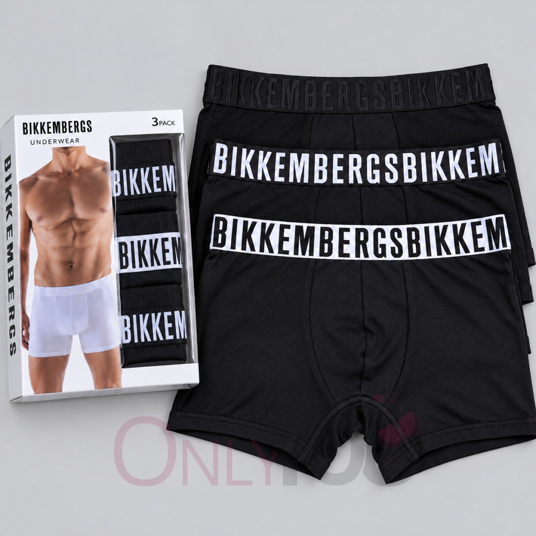 Mъжки боксер сет 3 бр BIKKEMBERGS 003BKK - Nero