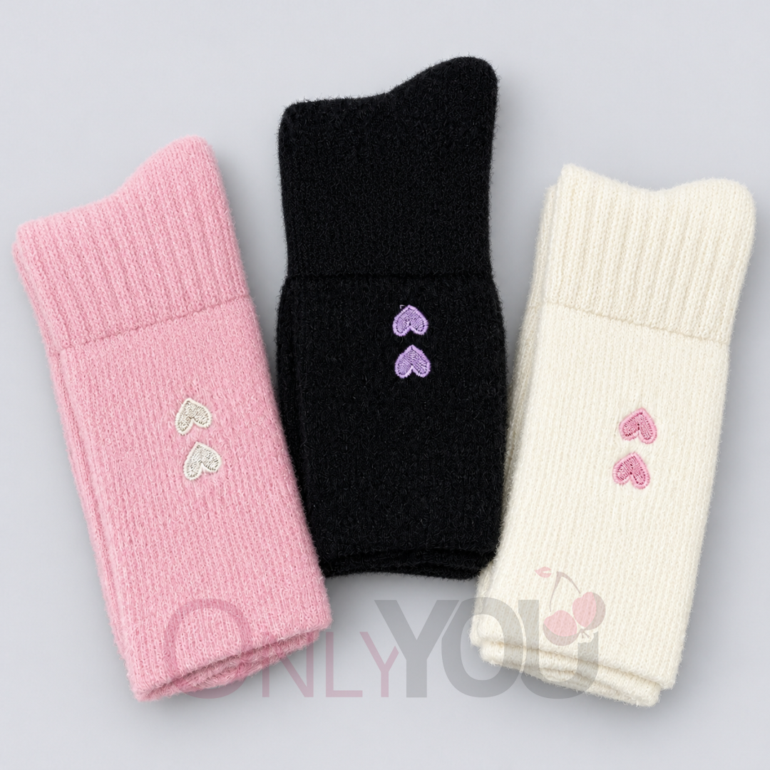 Дамски вълнени чорапи  комплект 3бр-071-8-6 White,Black,Pink