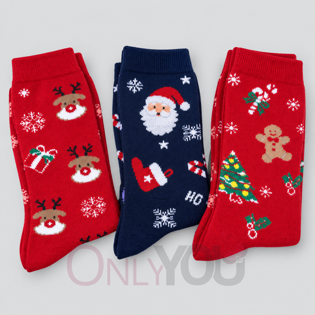 Дамски коледни чорапи 6250-2 Christmas Mix Red/Blue