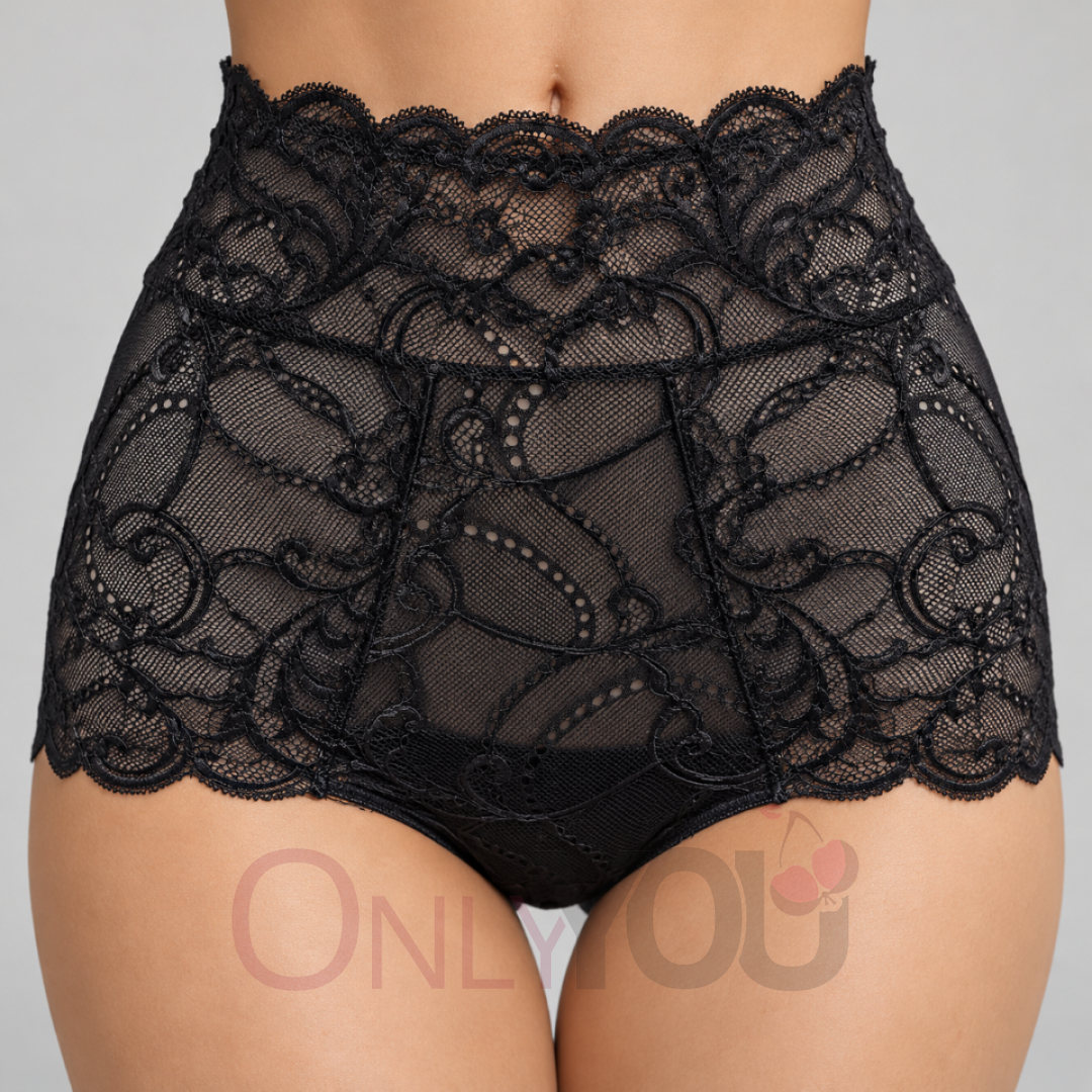 Дамски дантелени бикини с висока талия Maris 181m Black