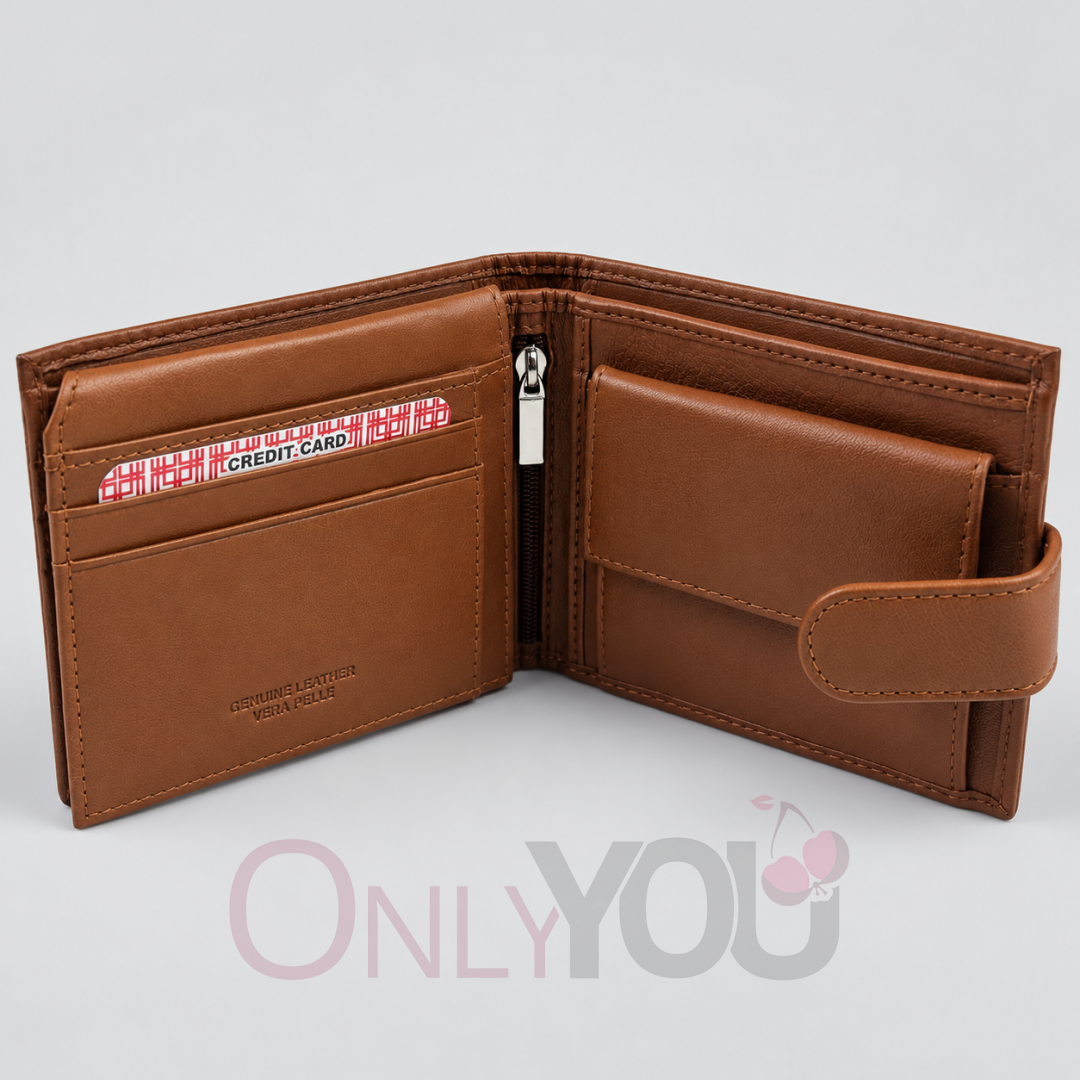 Мъжко кожено портмоне от естествена кожа С1100-3 Light Brown