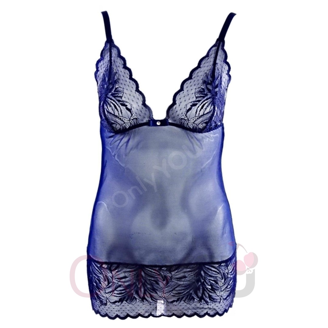 Корсаж тюл с дантела  441s Blu