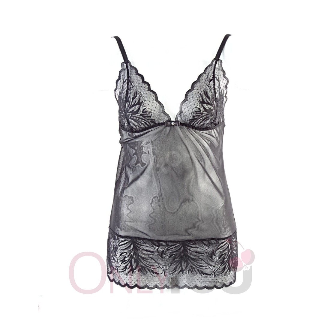 Корсаж тюл с дантела  441s Black